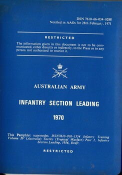 Australian Army: Infantry Section Leading, 1970