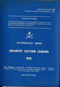 Australian Army: Infantry Section Leading, 1970