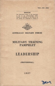 Australian Military Forces: Military Training Pamphlet: Leadership