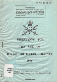 Directions For The Use Of 14.5mm Artillery Trainer, 1976