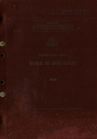 Australian Army: Manual of Army Safety, 1970