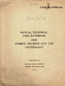 Manual, Technical User Handbook for Turret, Machine Gun: T-50 (Australian)
