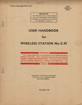 User Handbook for Wireless station No. C.42