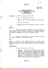A Copy of Third Training Group Reserve Command And Staff College: Milops Wing: The infantry Battalion