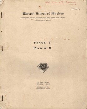 Marconi School of Wireless: Stage 2 (Radio 1)