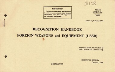 Recognition Booklet: Foreign Weapons and Equipment (USSR)