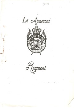 1st Armoured Regiment Administration and Logistics in the Field: APC Troop and other military documents
