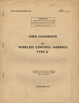 User Handbook for Wireless Control Harness Type 'A'
