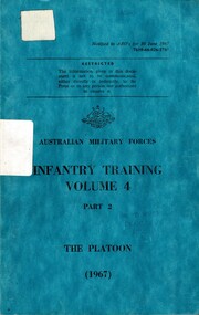 Australian Military Forces: Infantry Training Volume 4, Part 2, The Platoon