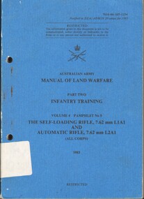 Manual, Australian Army, Australian Army: Manual Of Land Warfare, Part Two, Infantry Training Volume 4, Pamphlet No: 5, The Self-loading Rifle, 7.62mm LIA1 And Automatic Rifle, 7.62mm L2A1 (All Corps), 1983