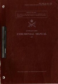Australian Army: Cceremonial Manual 1977
