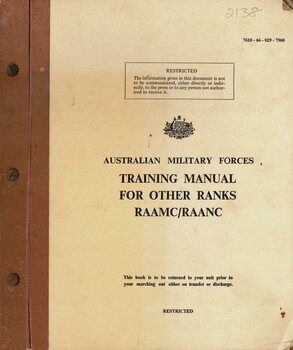 Australian Military Forces: Training Manual For Other Ranks RAAMC/RAANC