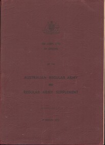 Manual, Australian Army, The Corps Lists Of Officers of the Australian regular Army and Regular Army Supplement - 31 March 1975, 1975