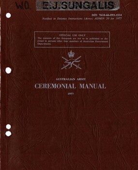 Australian Army: Ceremonial Manual 1977