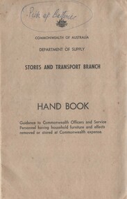 Commonwealth of Australia: Department of Supply, Stores and Transport Branch: Hand Book
