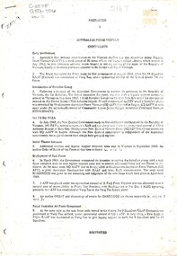 A copy of Australian Army: Australian Force Vietnam, Chronology