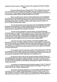 A Copy of the Application by Ships Company of HMAS Sydney III for awarding of the Vietnam Campaign Medal.