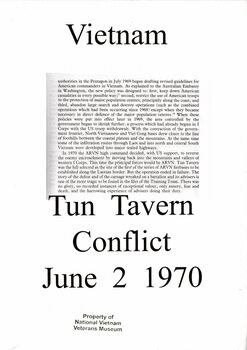 A copy of Vietnam: Tun Tavern conflict, 2 June 1970