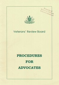 Veterans' Review Board: Procedures for Advocates
