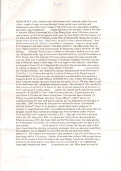 Contains details of his Army Service, before, during and after Vietnam