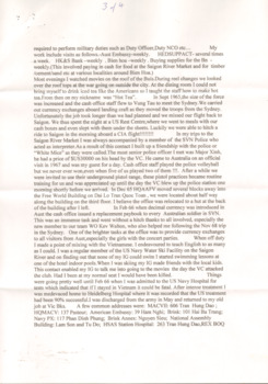 Contains details of his Army Service, before, during and after Vietnam