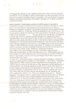 Contains details of his Army Service, before, during and after Vietnam