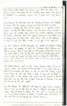 Approximately 100, 2-hole punched foolscap pages of hand-written diary of Captain Richard A Farrell