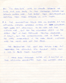 An original letter titled "to Whom It May Concern' written by Robert John Williams