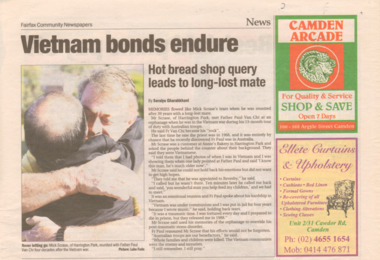Original  Fairfax Community Newspaper titled Vietnam bonds endure dated Wednesday, June 20, 2007.