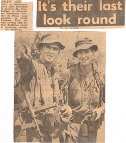 A Newspaper Clipping Titled It's Their Last Look Around.