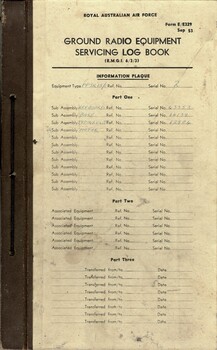 Royal Australian Air Force: Ground Radio Equipment Servicing Log Book