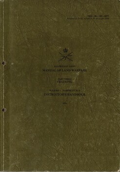 Australian Army: Manual Of Land Warfare, Part Three: Training. Volume Phamphlet No 6 Instructors Handbook