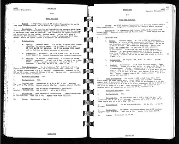 A Copy of Radio set A510; AN/GRC-125; AN/PRC-10;AN/PRC-64 & telephone set "K".