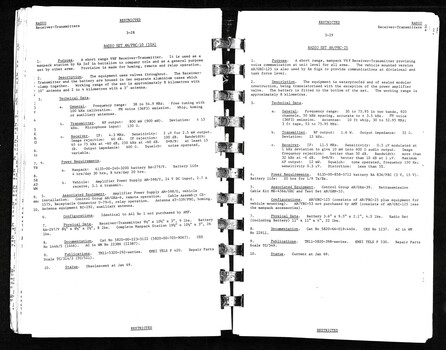 A Copy of Radio set A510; AN/GRC-125; AN/PRC-10;AN/PRC-64 & telephone set "K".