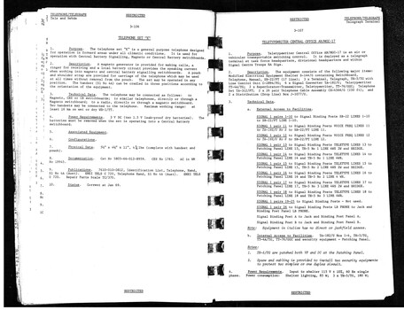 A Copy of Radio set A510; AN/GRC-125; AN/PRC-10;AN/PRC-64 & telephone set "K".
