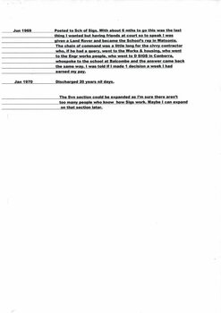 A copy of the Service details of William Dickinson
