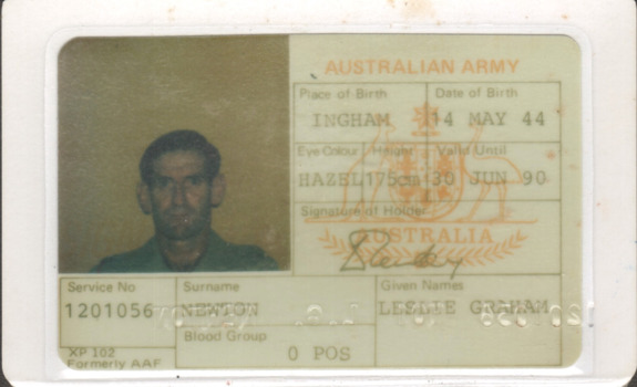 Australian Army Identity Card for L/Cpl Leslie Graham Newton