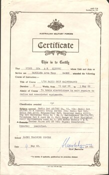 A collection of Trade Certificates for Cpl Andrzej Roman Witold Gizycki (Ziggy)