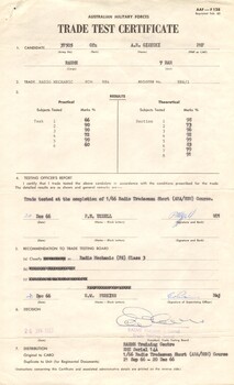 A collection of Trade Certificates for Cpl Andrzej Roman Witold Gizycki (Ziggy)
