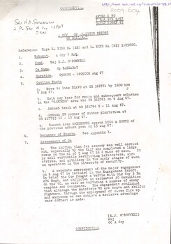 A copy of Report on Operation Ballarat addressed to Sgt A.D. Sutherland