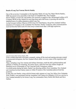 NZ digger called in howitzers at Nui Dat: Morrie Stanley - 1931-2010