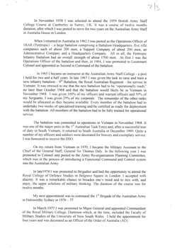 A Copy of the Biography of Major General Alan Lindsay Morrison AO DSO MBE (Retired)