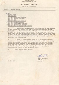 Appreciation Memo - Appreciation by Flt Lt N.J. Russell dated 3 Oct 70
