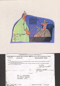 A Copy of Department of Labour and National Service to Mr P Gallacher advising him that he was not fit for service.