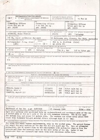 A Copy of Recommendation for Award for WO1 James Patrick Albert Sheddick