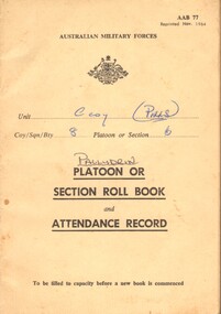 Platoon or Section Roll Book and Attendance Record for Holger Koblitz