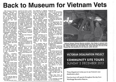 A Copy of Back to Museum for Vietnam Vets