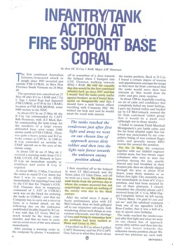 A Copy of Infantry/Tank Action at Fire Support Base Coral by then OC D Coy 1 RAR Major A.W. Hammett