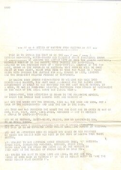 A Memo Titled A Letter of Warning from Vietnam
