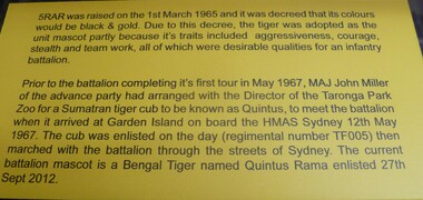 Information Board About Original Quintus - 5RAR Mascot